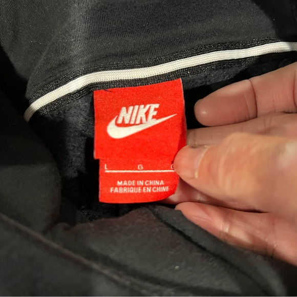 Nike Black Cowl Neck Sweatshirt Men’s Size Large Funnel Neck Hoodie Pullover EUC - Picture 5 of 8